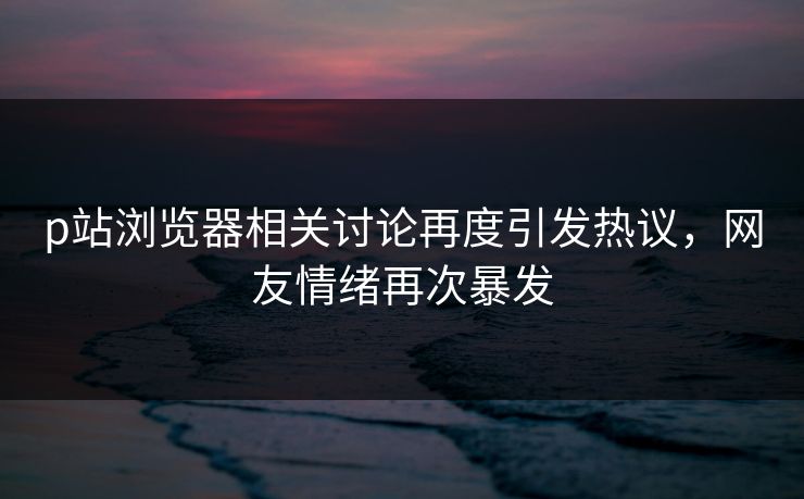 p站浏览器相关讨论再度引发热议，网友情绪再次暴发