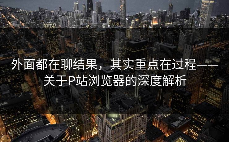 外面都在聊结果,其实重点在过程——关于P站浏览器的深度解析 外面都在聊结果,其实重点在过程——关于P站浏览器的深度解析