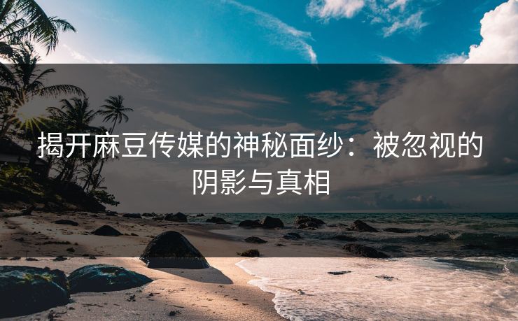 揭开麻豆传媒的神秘面纱：被忽视的阴影与真相