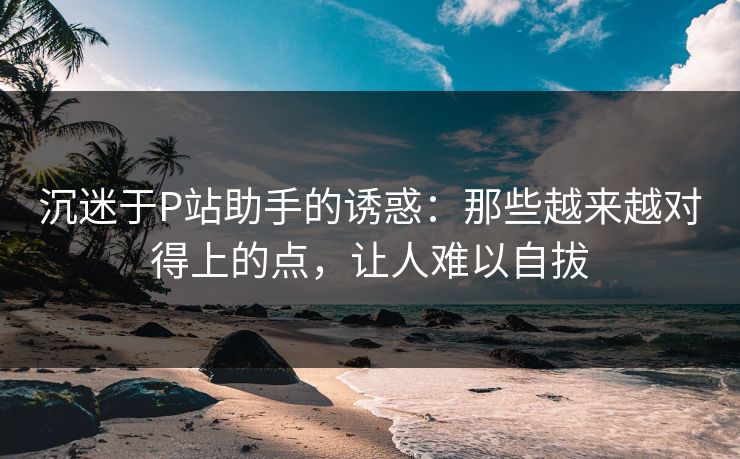 沉迷于P站助手的诱惑：那些越来越对得上的点，让人难以自拔
